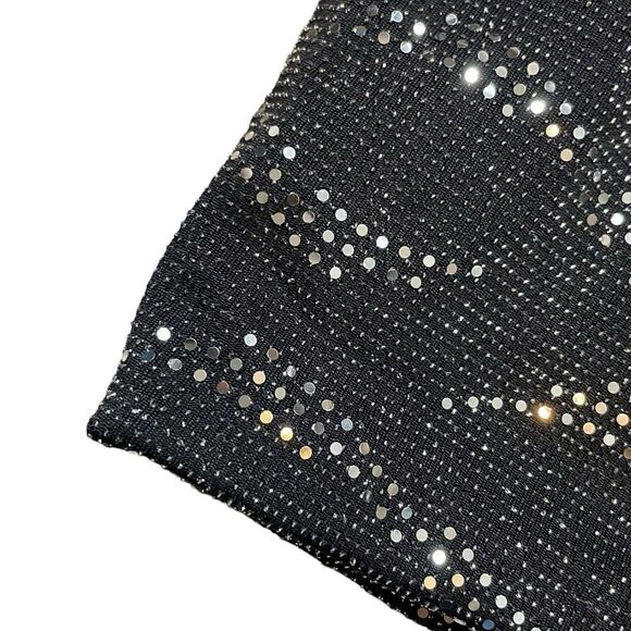Sparkly Embellished Black Bodycon Dress Size Large - Picture 4 of 10